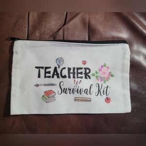 Teacher Survival White/ Black Pouch